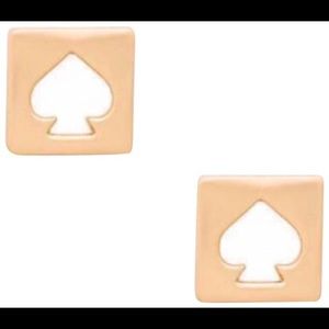 Kate Spade Logo Hole Punch Earrings Gold